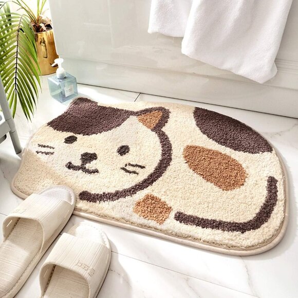Other - Soft Kitty Cat Bath Mat, Japanese kawaii style neko, Cat Lady, Cat Lover Gift